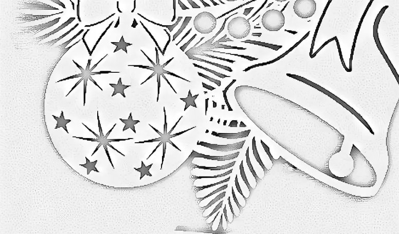 Елочные веточки трафарет на окно