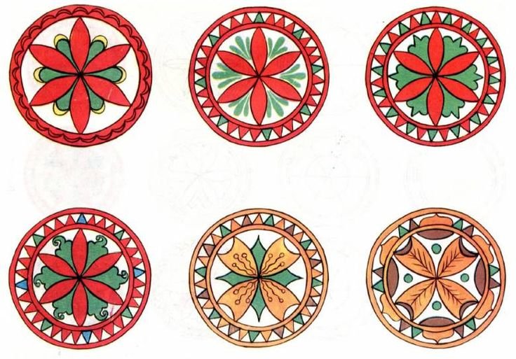 Растительный орнамент Борецкая роспись