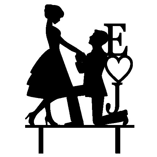 Силуэт предложение руки и сердца