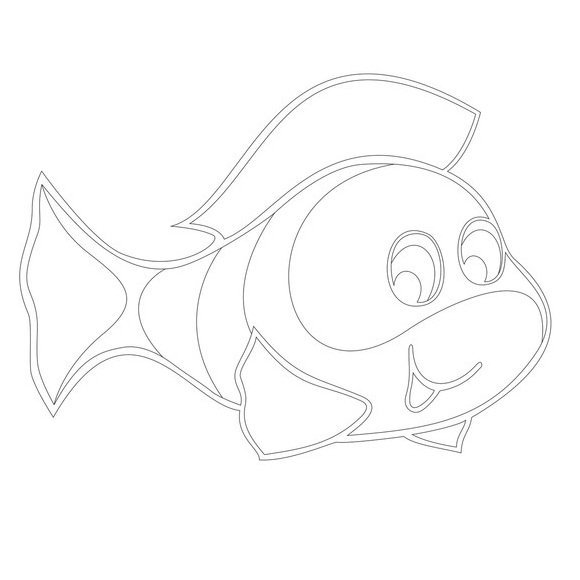 Трафарет рыбы для рисования