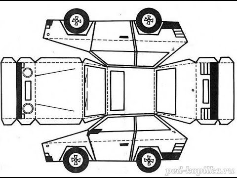 Развёртка машины из бумаги