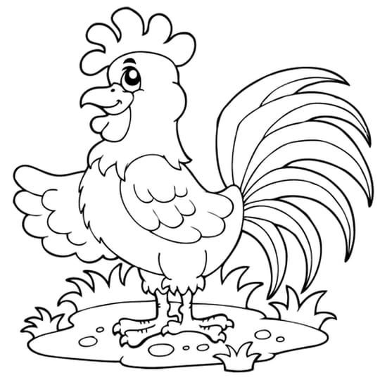 Петушок. Раскраска