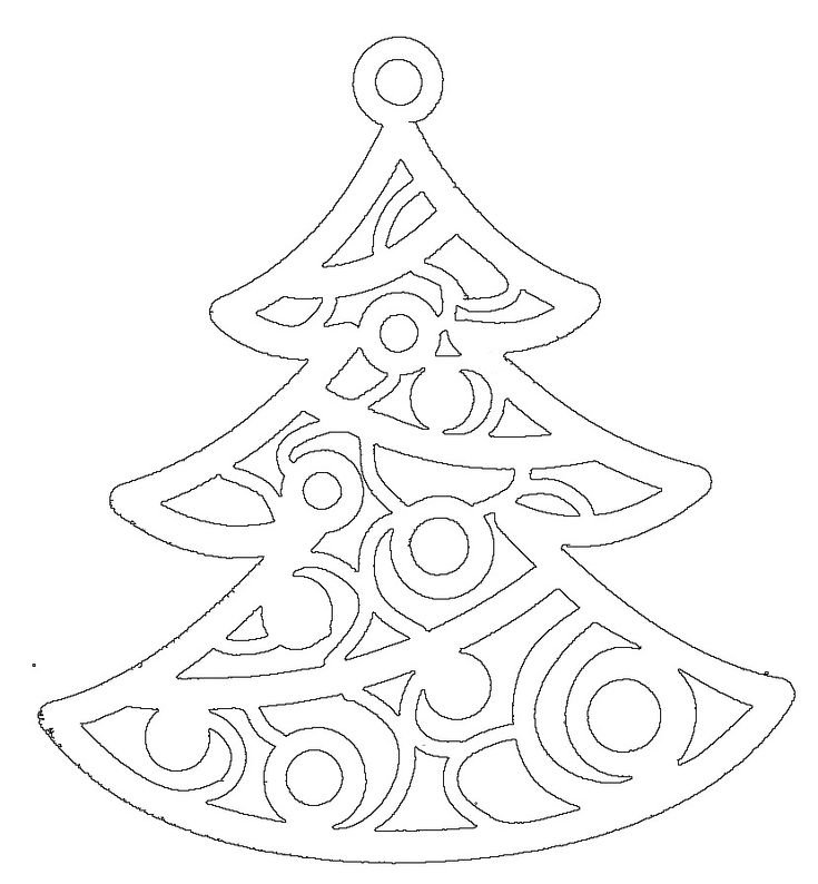 Елочка трафарет для вырезания