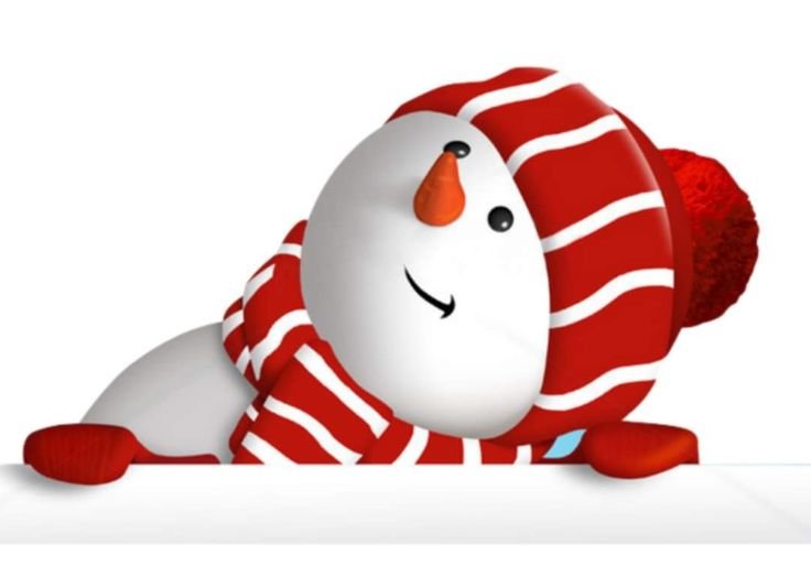 Снеговик выглядывает