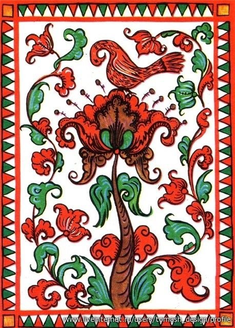 Северодвинская роспись Борецкая Древо жизни