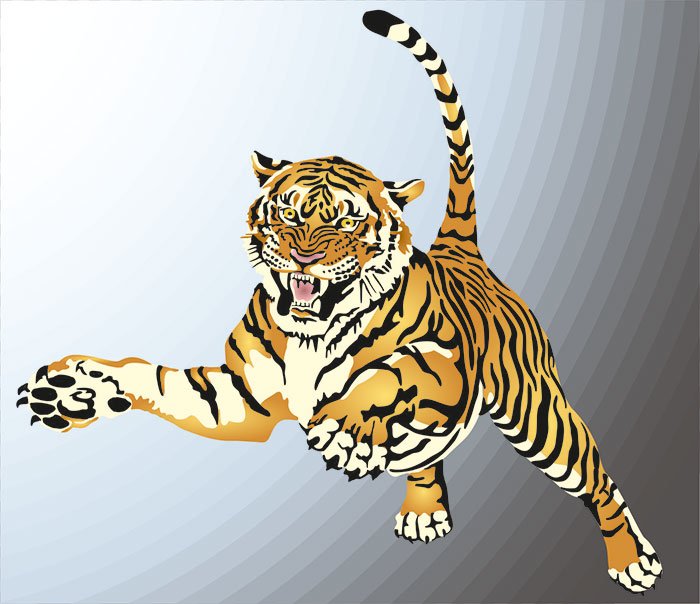 Прыгающий тигр рисунок