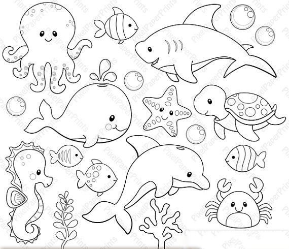 Раскраска морские обитатели