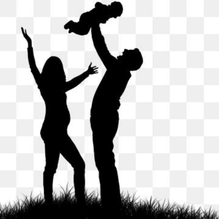 Силуэт родителей с ребенком