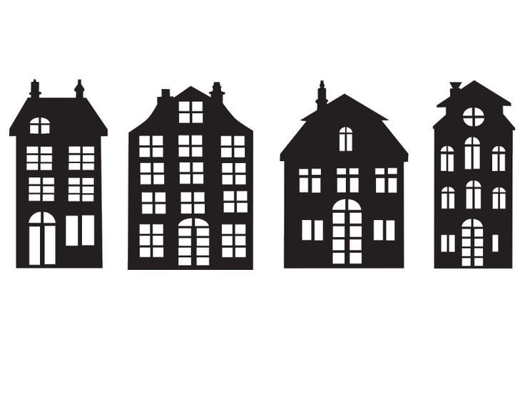 Новогодние силуэты домов