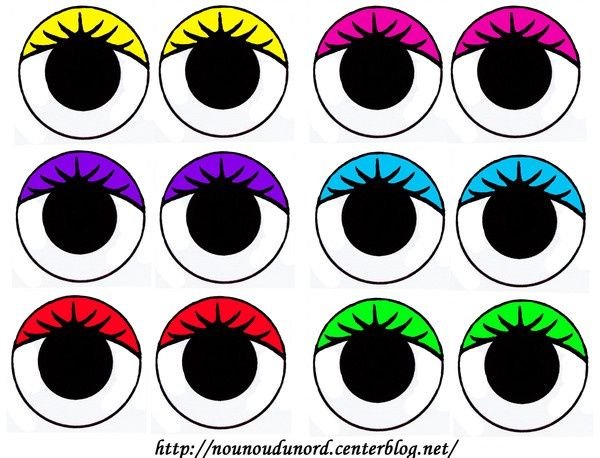 Цветные глаза для аппликации