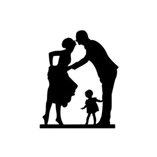 Трафарет семья с ребенком