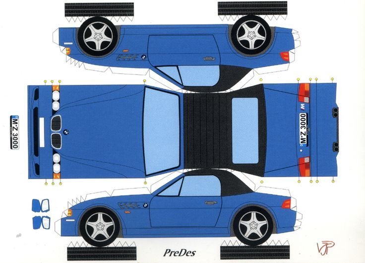 Машины из бумаги БМВ е34