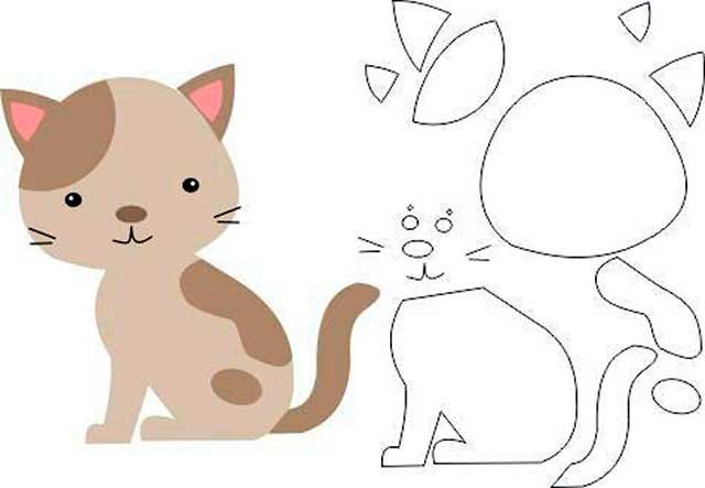 Аппликация кошка шаблон