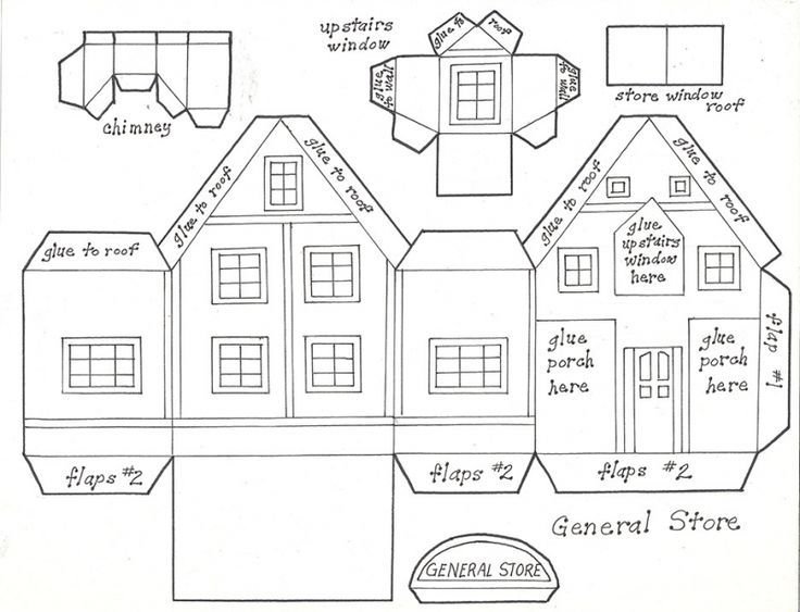 Чертеж дома для склеивания