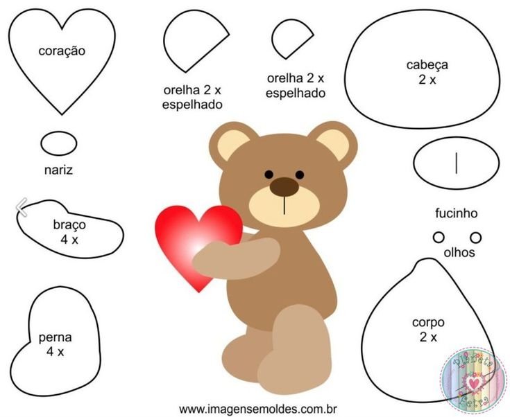 Игрушки из фетра выкройки мишка