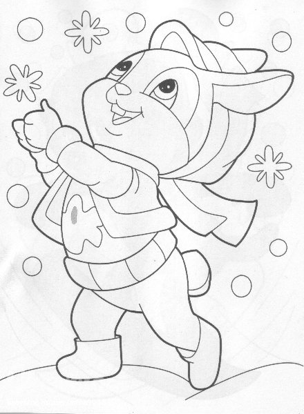 Новогодние зверята раскраски