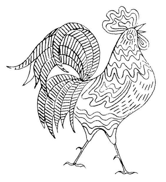 Петух раскраска