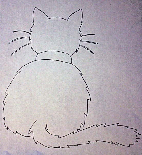 Трафарет кота на окно