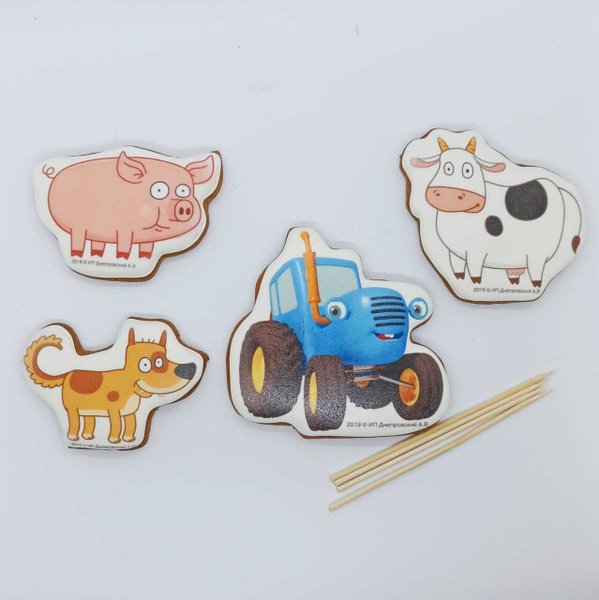 Имбирные пряники синий трактор