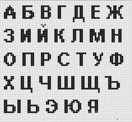 Схема алфавита для фенечек