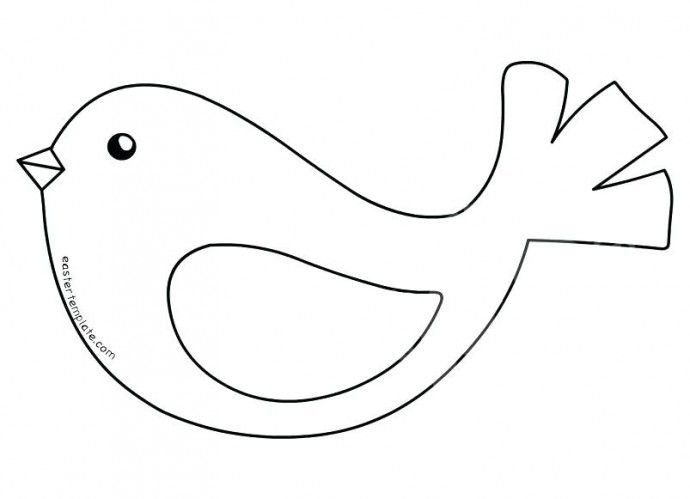 Шаблон птички для вырезания из бумаги