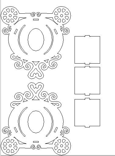 Трафарет кареты из картона