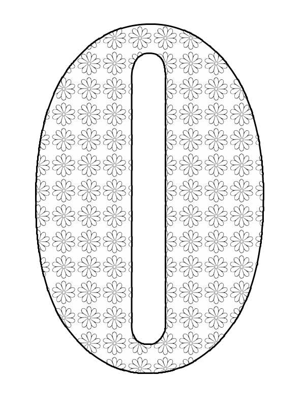 Цифра 0 трафарет для торта а4