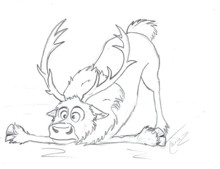 Олень из холодного сердца раскраска