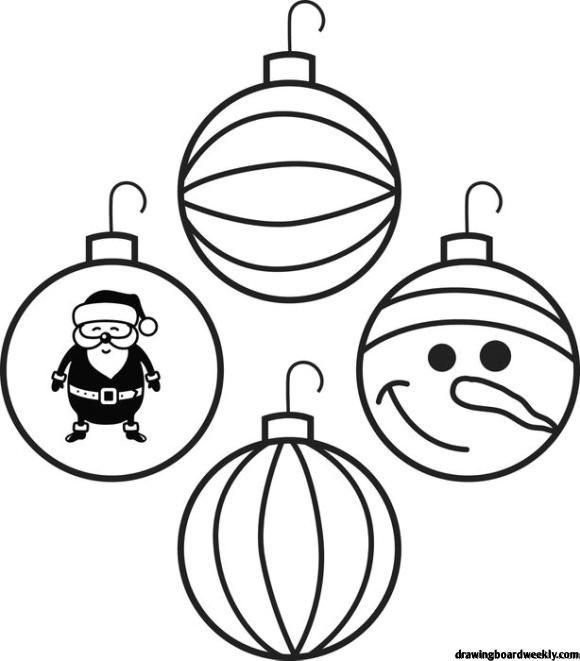 Разукрашки новогодней елочной игрушки