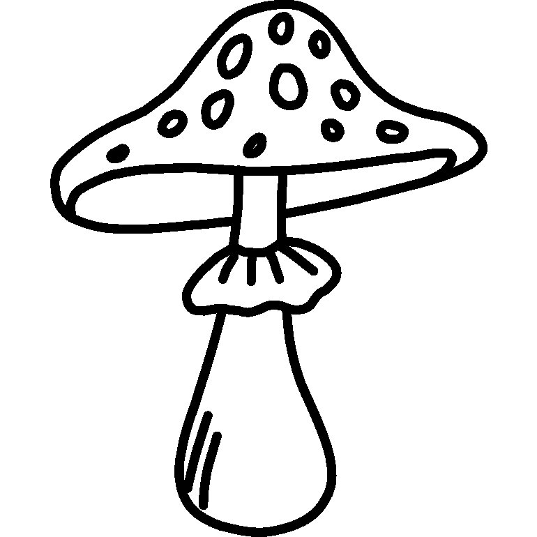 Гриб мухомор раскраска