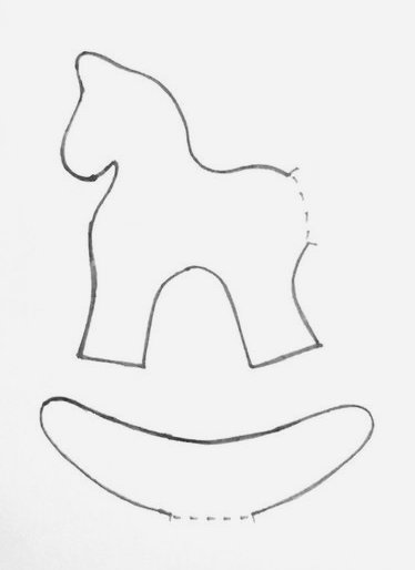 Выкройка лошадки на елку