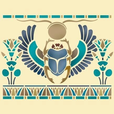 Орнамент древнего Египта Жук скарабей