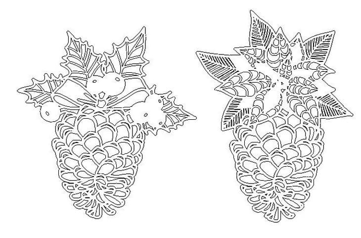 Вытынанка Новогодняя шишки