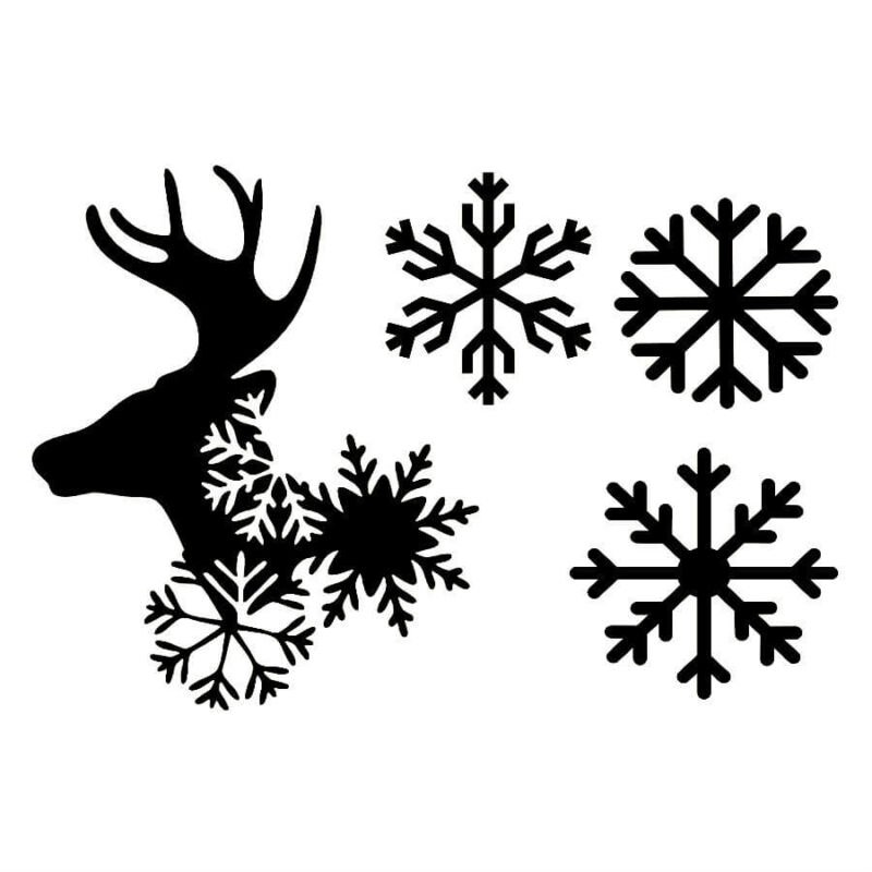 Трафарет снежинок для рисования на окнах