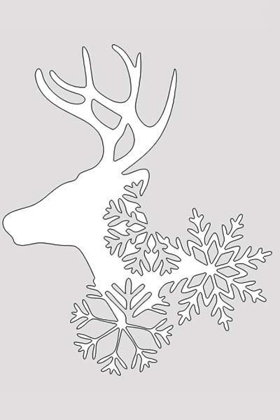 Трафарет оленя для вырезания