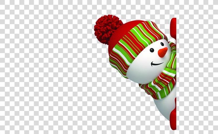 Снеговик выглядывает