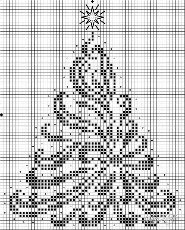 Вышивка елка Новогодняя