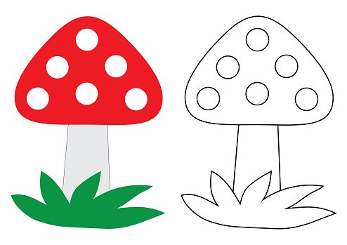 Раскраски гриб мухомор для детей 3-4 лет