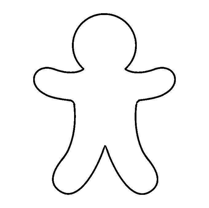 Пряничный человечек шаблон