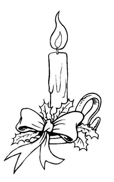 Новый год карандашом свечку