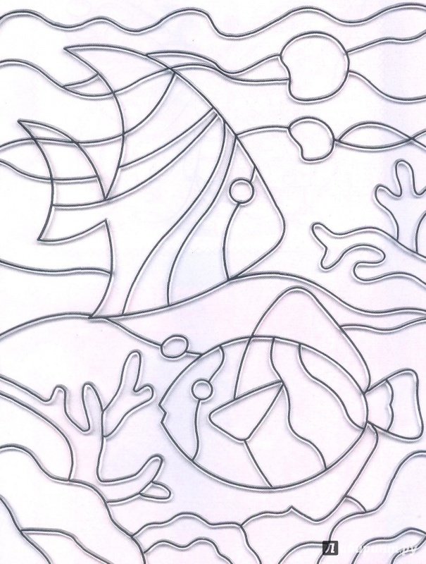 Контур рисунка для витража