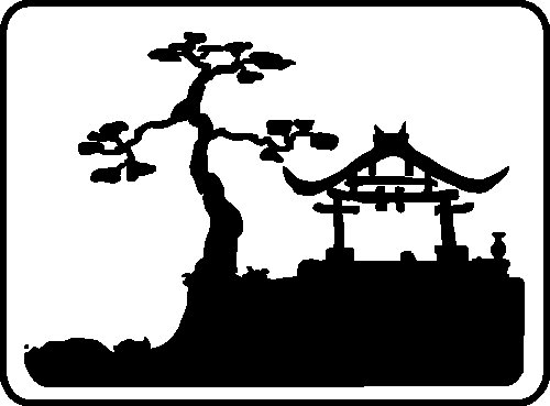 Японский дом силуэт