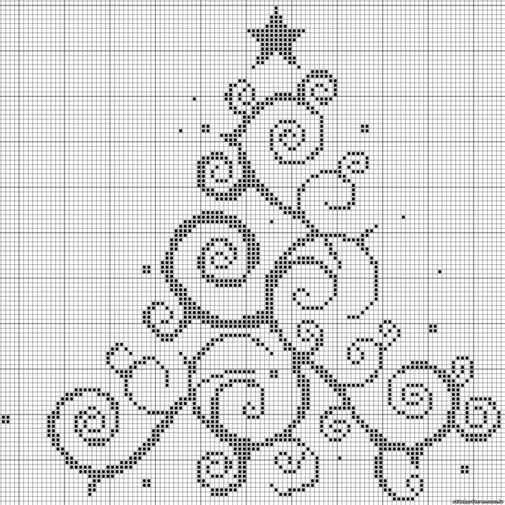 Монохромная вышивка новый год