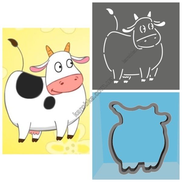 Корова трафарет