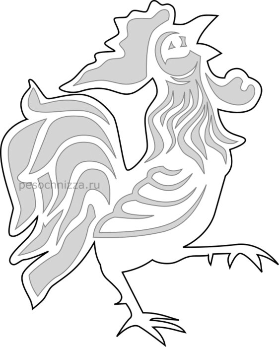 Петушок трафарет для вырезания