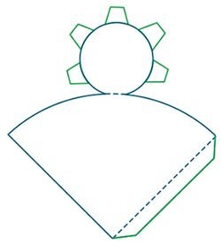 Развертка конуса из бумаги для склеивания