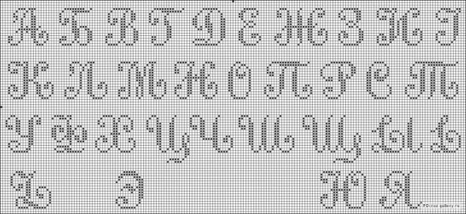 Вышивка букв крестиком схемы