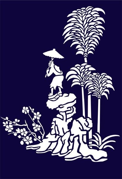 Трафарет в японском стиле для декора