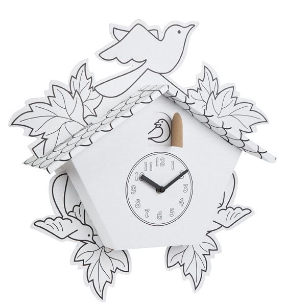 Часы с кукушкой трафарет