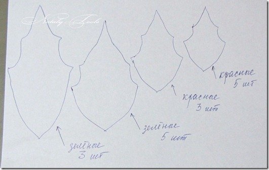 Выкройка цветка пуансеттия